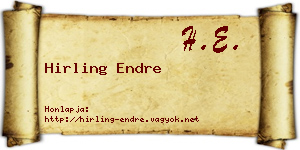 Hirling Endre névjegykártya